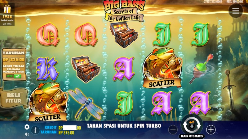 Tampilan Dasar Game Slot Tergacor 'BIG BASS - Secrets of The Golden Lake'