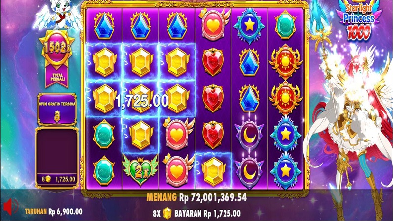 gambar permainan Starlight Princess 1000 sedang berlangsung