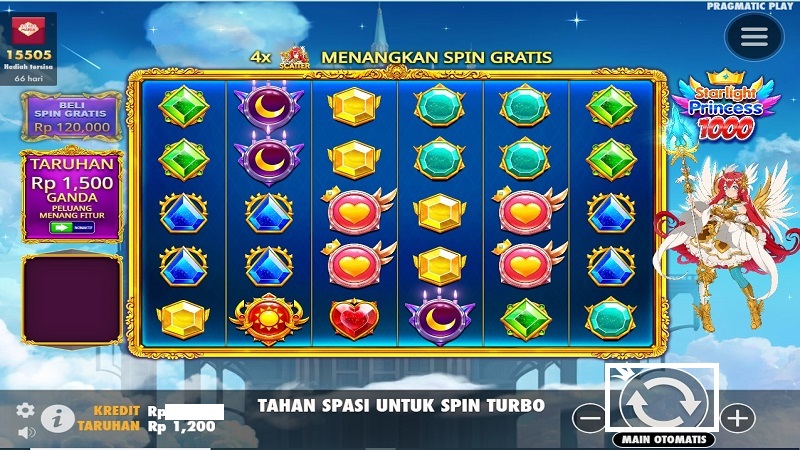 letak tombol spin