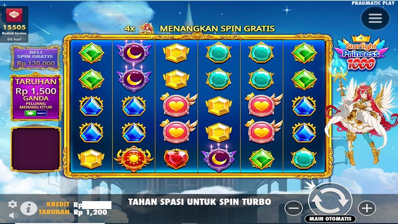 tampilan permainan Starlight Princess 1000